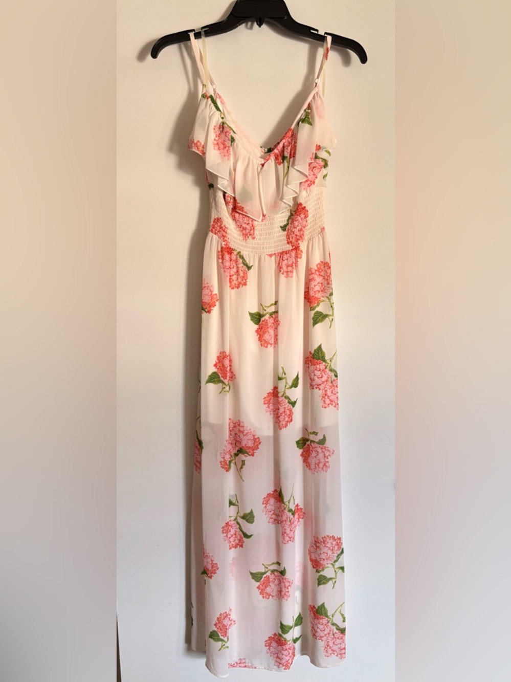 Floral Pink Ruffle Maxi Dress - Women - Picture 2 of 3
